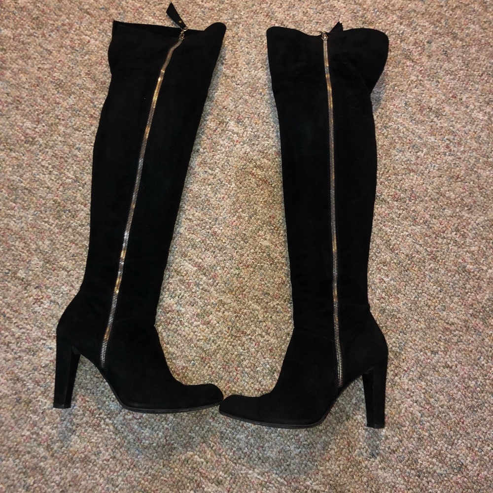Stuart Weitzman black suede over the knee boots 9